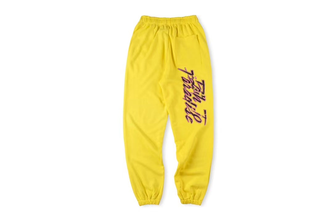 Hellstar Flame Flare Sweatpants Yellow 2024 New